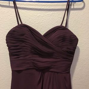 Long deep purple chiffon formal dress